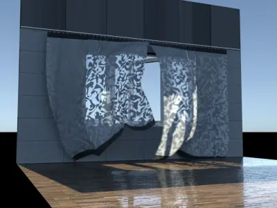 Animated Curtain 3D model