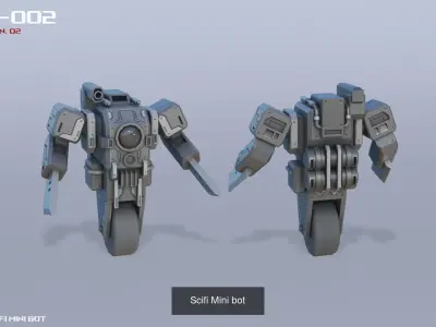 Scifi Mini bot collection 3D Model Pack