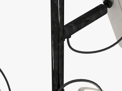 Floor Lamp with Three White Cylindrical Shades 3D model