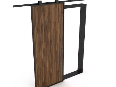 sliding door 3D model Low-poly 3D model