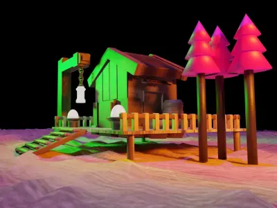beach house dream house FREE FOR ALL Free low-poly 3D model