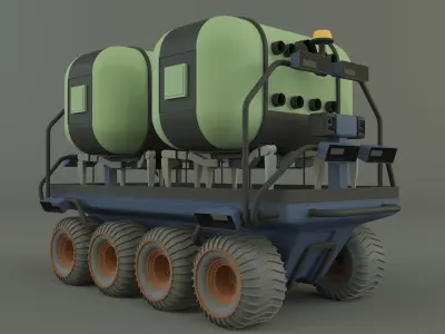 Space life capsule carrier 3D model