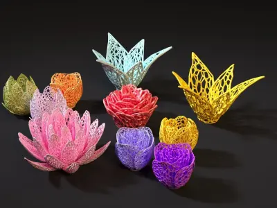 Flower vase set 3D print model