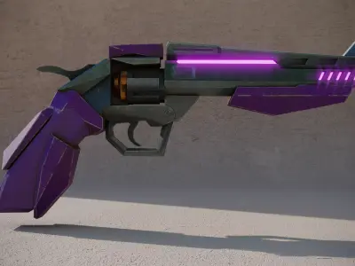 Sci-fi Revolver  Low-poly 3D model