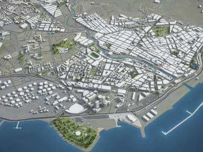 Santa Cruz de Tenerife Low-poly 3D model