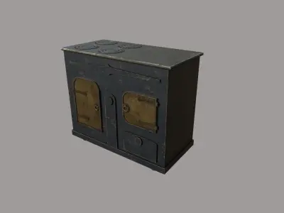 Old Stove Low-poly 3D model