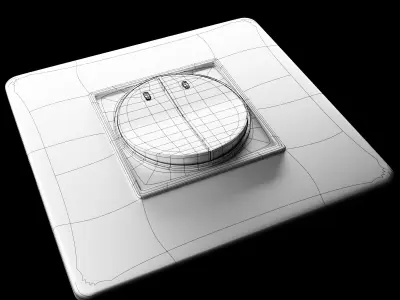Round Double Switch Board Low-poly 3D model