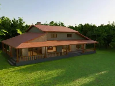 House - Low Poly Game Ready Model Intractable Assets Exterior Low-poly 3D model