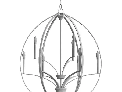 TILBURY chandelier with four candle holders 3D model