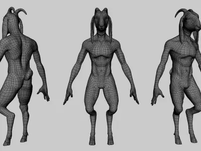 Goat Man - Topology + UV Map