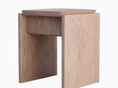 Wooden Stool 04 3D model