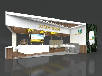 Exhibition Booth Stand Stall 8x10m Height 350 cm 4 Side Open 3D model