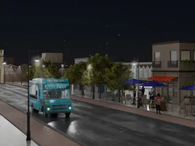 3D Environment of Small Town 3D model