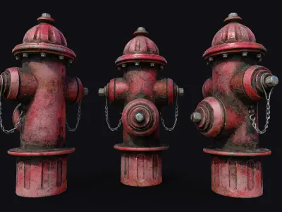 Fire hydrant Low-poly 3D model