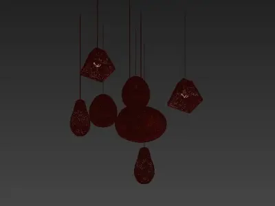 wood collection pendant lamp made of bricks 3D model