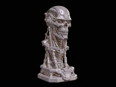 Cyber Reaper Bust High Poly for 3D Print 3D print model