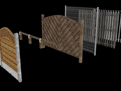 Fence Pack 1 Low-poly 3D model