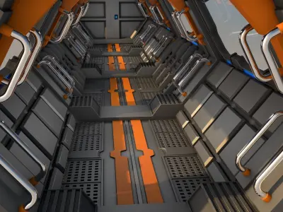 Sci Fi Corridor 3D model 108