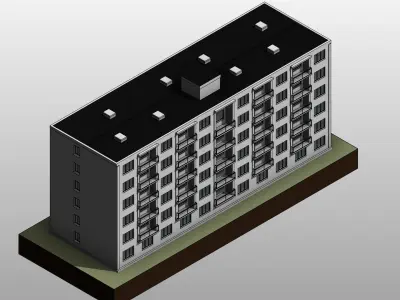 Prefabricated apartment building system T06B 3D model