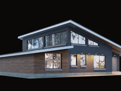 Modern cottage 3D model