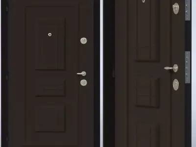 3 Door model with two handles 3D model