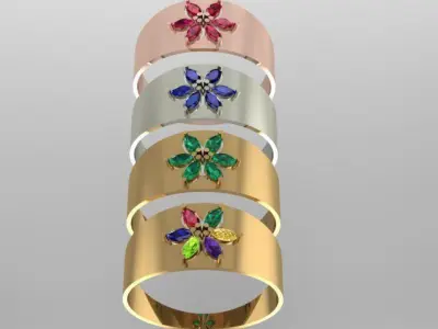 Fashion Gold Ring 3D model