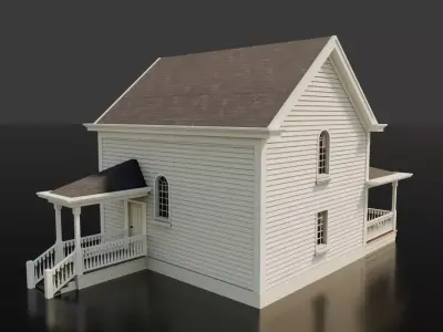 American Cottage House 1 Low-poly 3D model