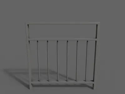 PBR Pedestrian Guard Rail Grey V4 Low-poly 3D model