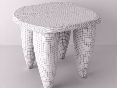 Vintage Small Senufo Stool Light 3D model