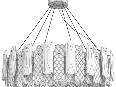 OVAL SMOKY CHANDELIER Low-poly 3D model