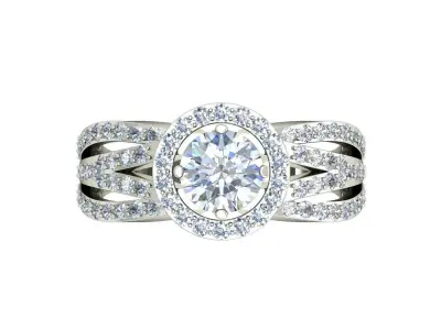 Women Wedding Engagement Three Band  Ring 3D print model