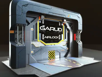 Sci-fi Airlock Gate Low-poly 3D model