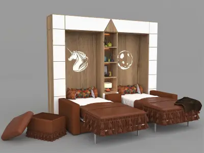 MURPHY TWIN BED 3D model