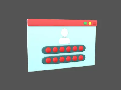 Website Login Incorrect Password Icon v1 002 Low-poly 3D model