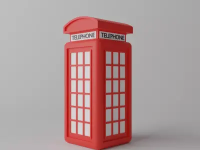 British Red Telephone Box 3D model