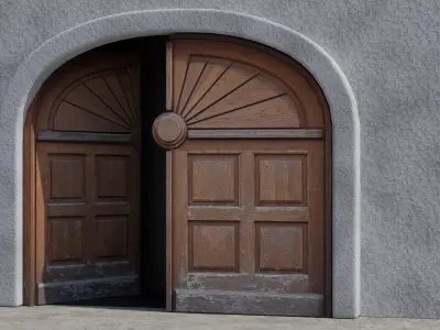 Big Old Door Low-poly 3D model