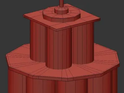 Bauer gold and hanging light fixture 3D model