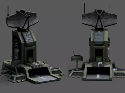 Scifi station building exterior skyscraper sci fi space  Low-poly 3D model