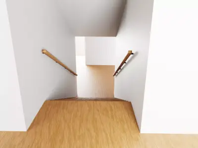 Interior with Staircase - Base Unfurnished Environment Low-poly 3D model