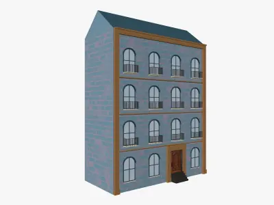 Cartoon Building 6 Low-poly 3D model