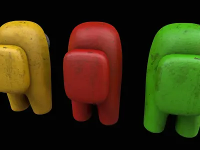 Among Us Crewmate PBR Low-poly 3D model