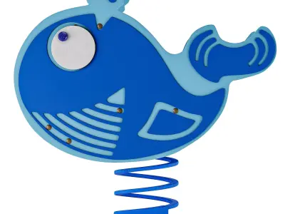 Spring rocking whale 3D model