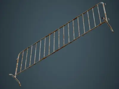 Crowd Barrier 1B Low-poly 3D model