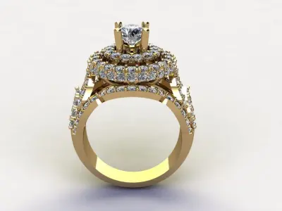 Women ring 2020 new design cad file light gold R46 3D model