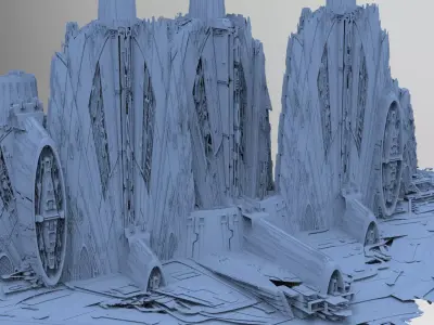 Sci-Fi City dystopia City Ruin High Tech Kit bash 3 3D model