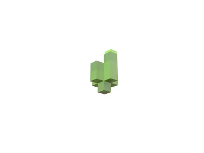 Voxel Grass v1 002 Low-poly 3D model