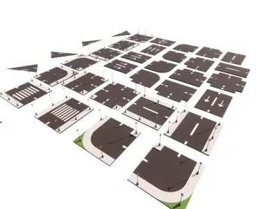 Road Pack - Extended-City Roads 3D model 6