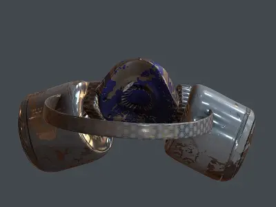 Gas mask helmet 3d model scifi Low-poly  Low-poly 3D model 426