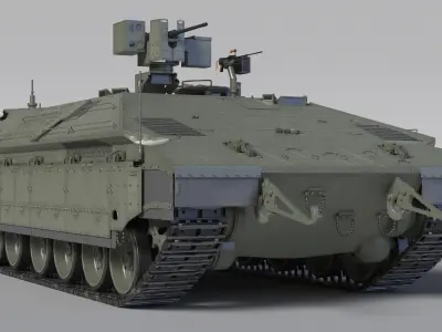  Israeli Namer APC with Machine Gun Station Rigged 