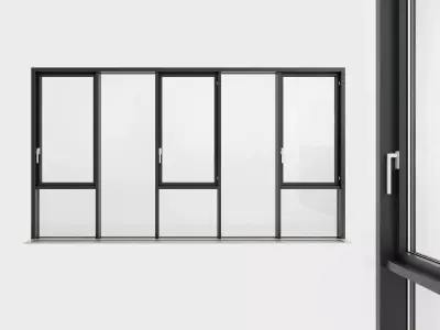 Panoramic glazing Stained glass 80 Low-poly 3D model